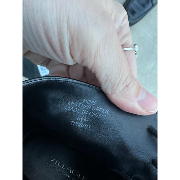 Black Leather Boots 6.5 villager structured boot classic heel shoe liz Claiborne - Picture 6 of 7